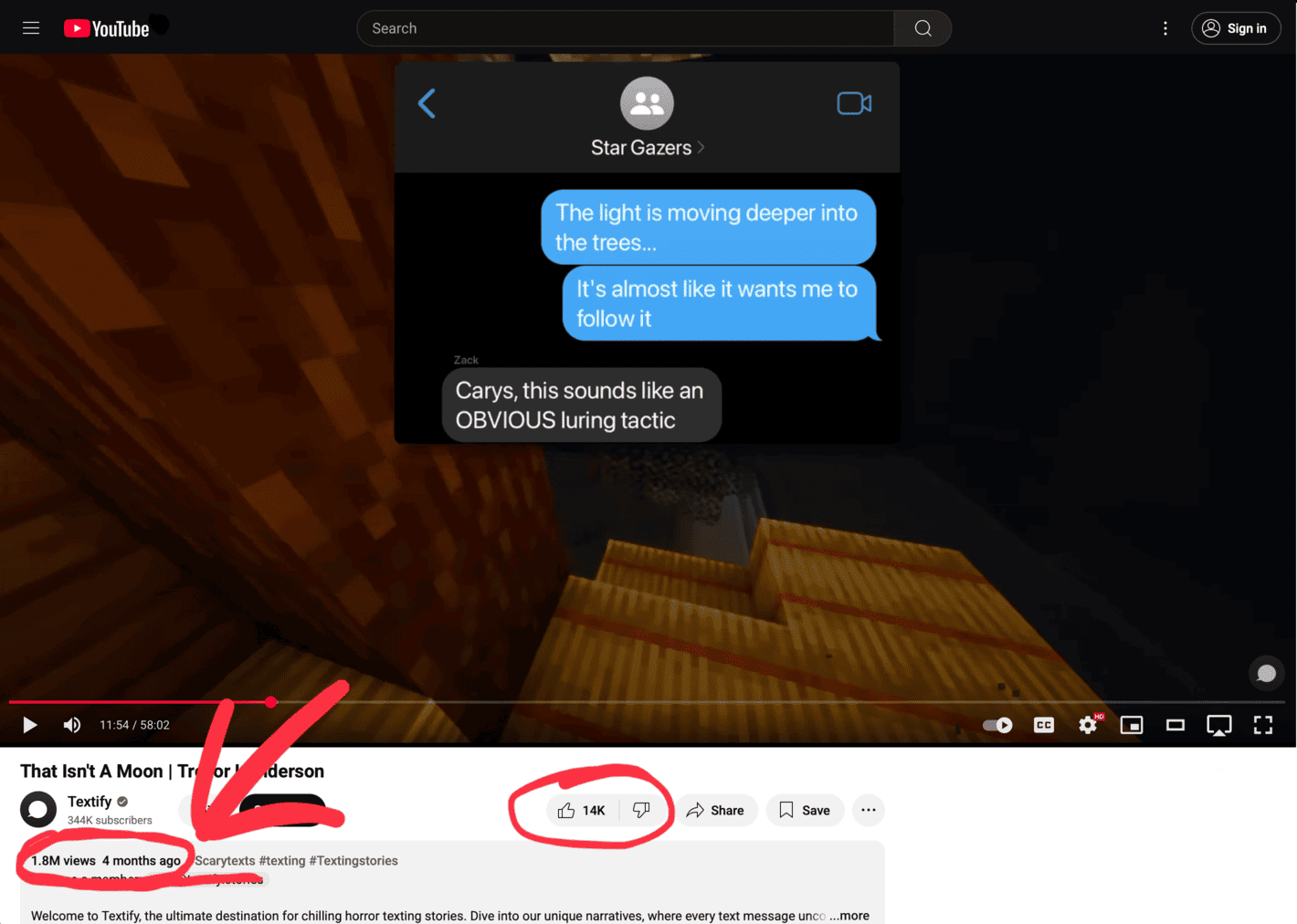 YouTube video with millions of views